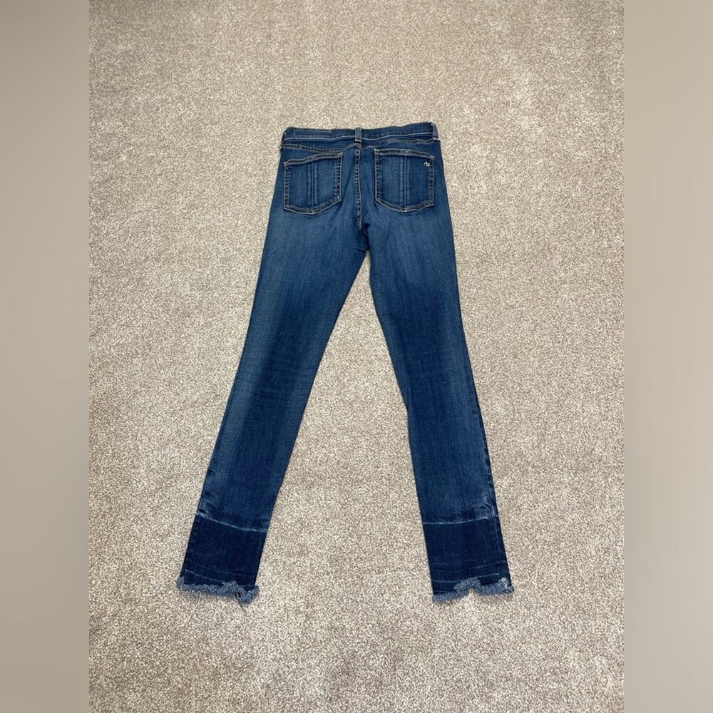 Rag & Bone 10 inch capri jeans sz 27 dark wash blue jeans Frey edge
